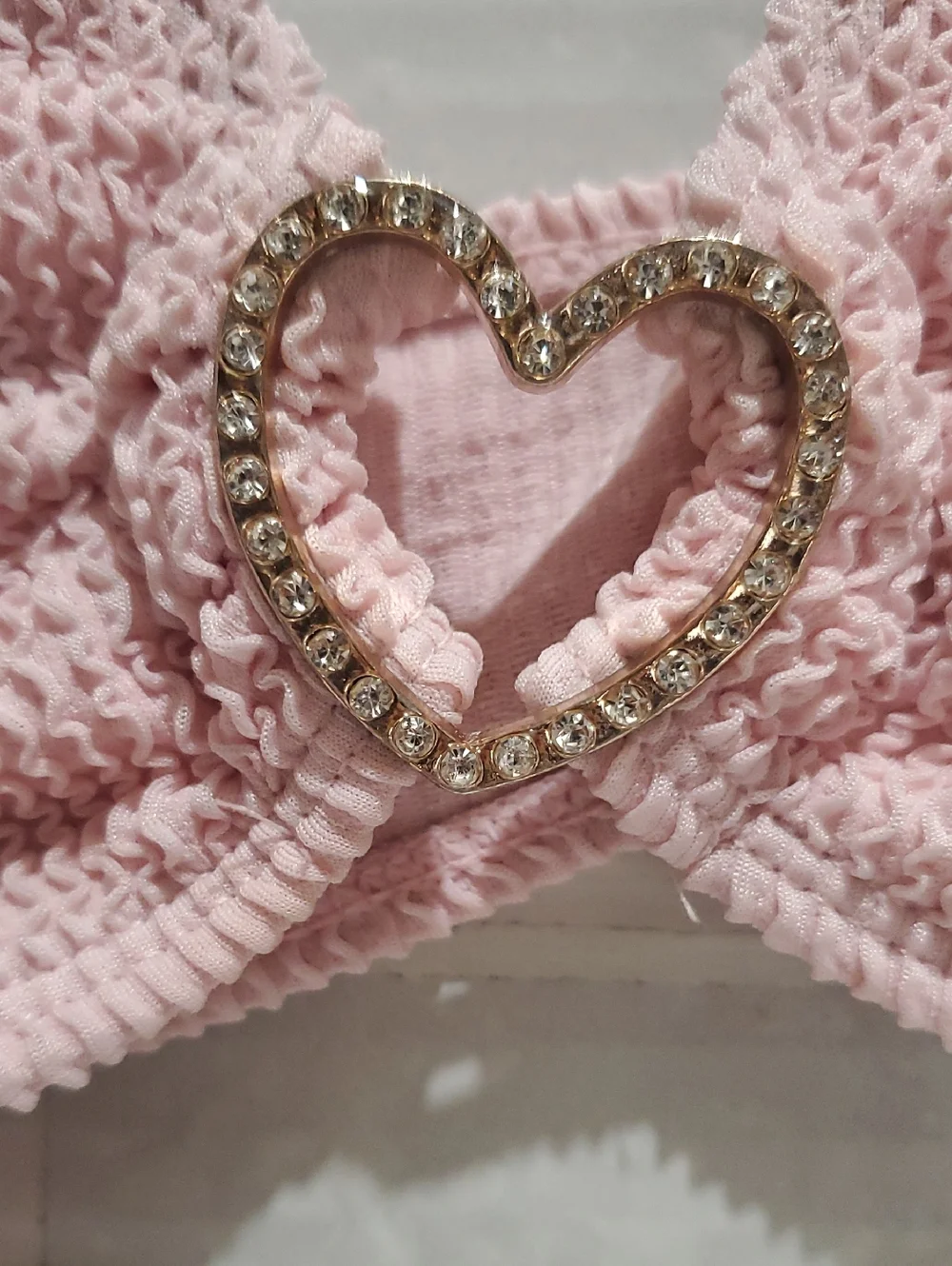 Halter Pink Heart-Accent Knit Vikini Top - Women Intimates & Sleepwear Size S